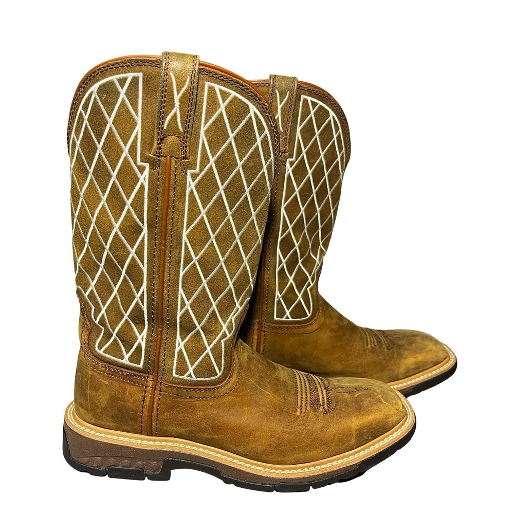 Twisted X Womens All Around Work Boots Brown Leather Square Toe WXB0002 8B - 8.5